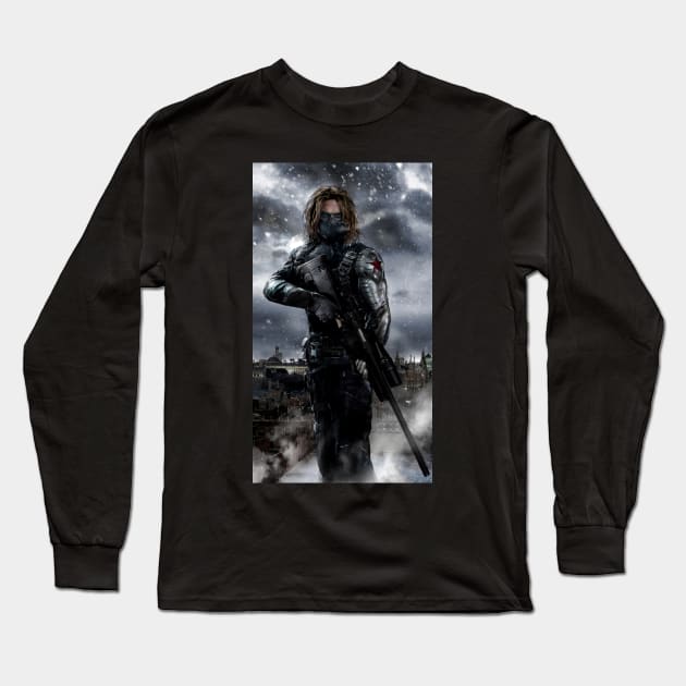 Winter Soldier Long Sleeve T-Shirt by uncannyknack